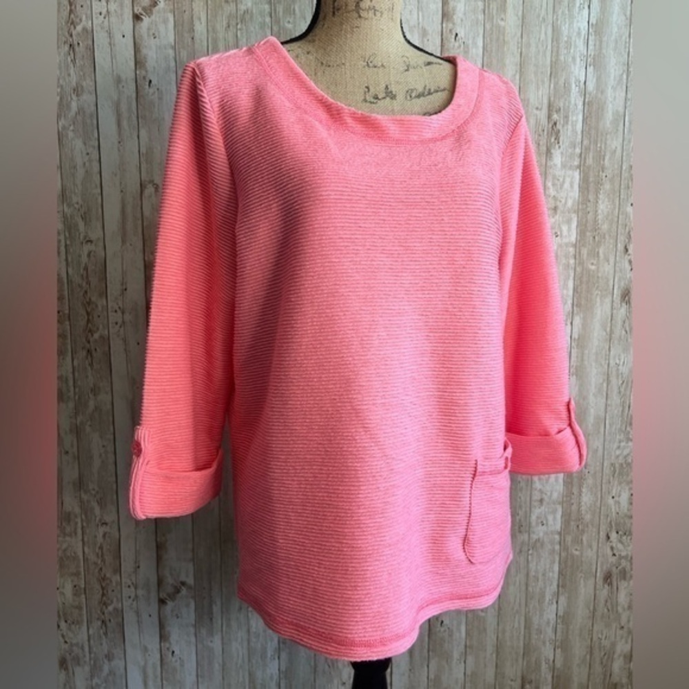 Allison Daley Pink 3/4 Sleeved Knit Sweater